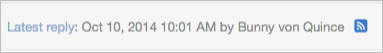 Feed icon next to author's name and time stamp