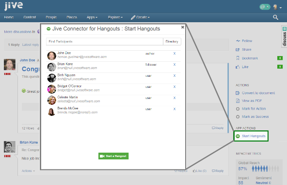 Hangouts content collaborators