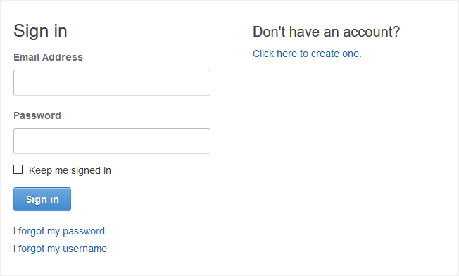 An example of the registration form