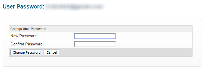 Changing password page