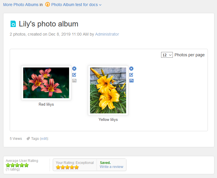 Viewing an album