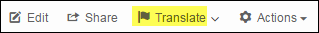 Translate link in the Actions menu