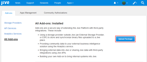 The Add-ons page screenshot