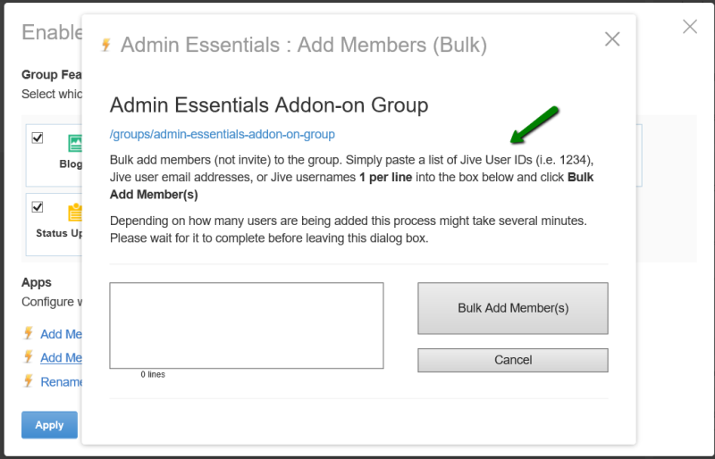A screenshot of adding members in bulk screen