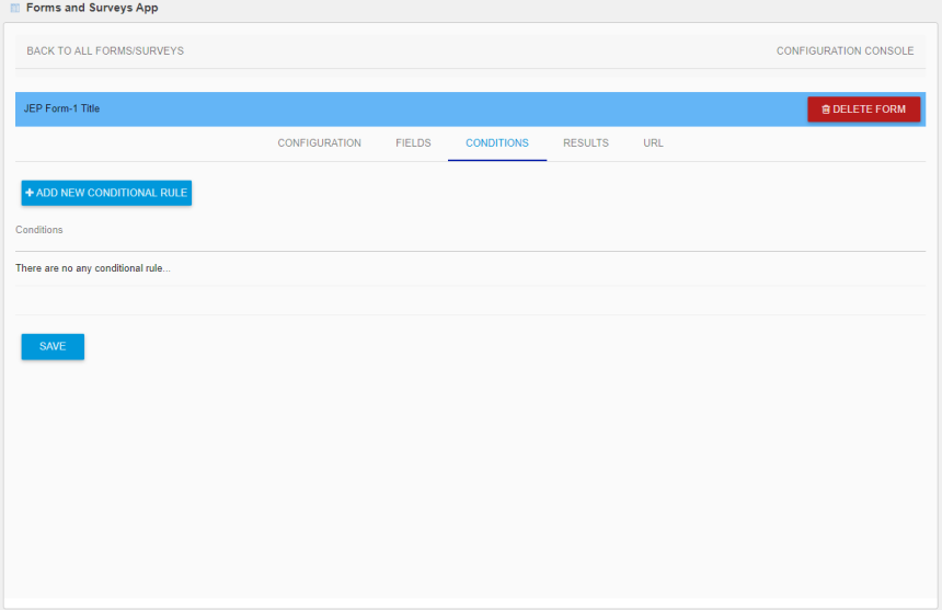 Configuring conditional display of fields