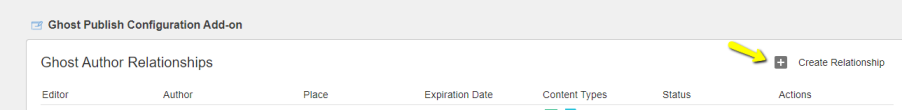 A screenshot with the + Create Relationship button highlighted