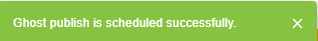 A screenshot of a notification on successful publishing