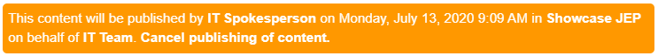 A screenshot of a warning