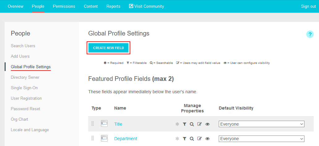 Click Create New Field
