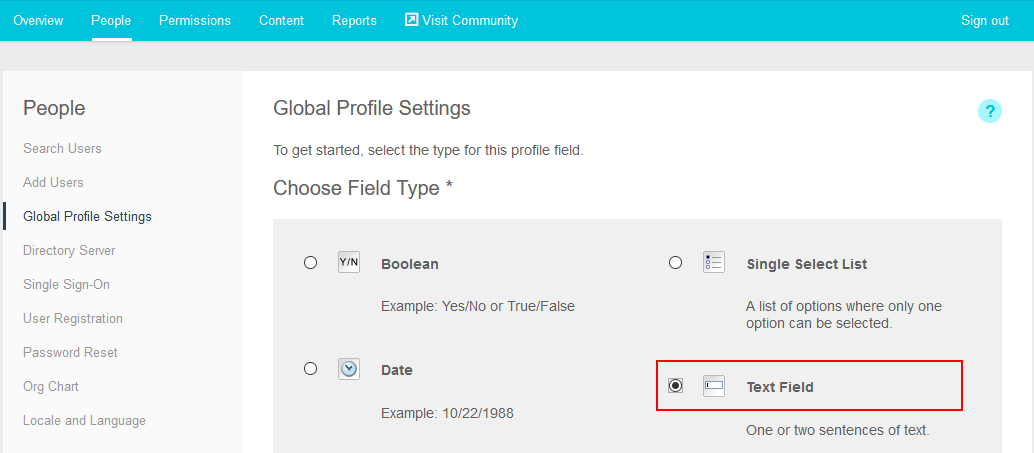 Select Text Field type