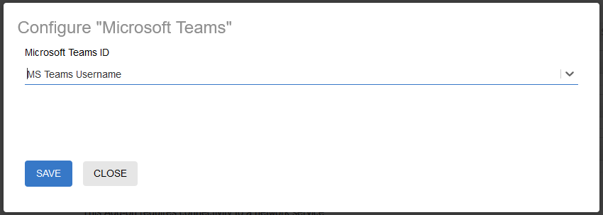 Selecting the field designated to hold the Microsoft Teams usernames