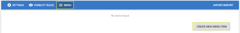 A screenshot of the Create new menu item button