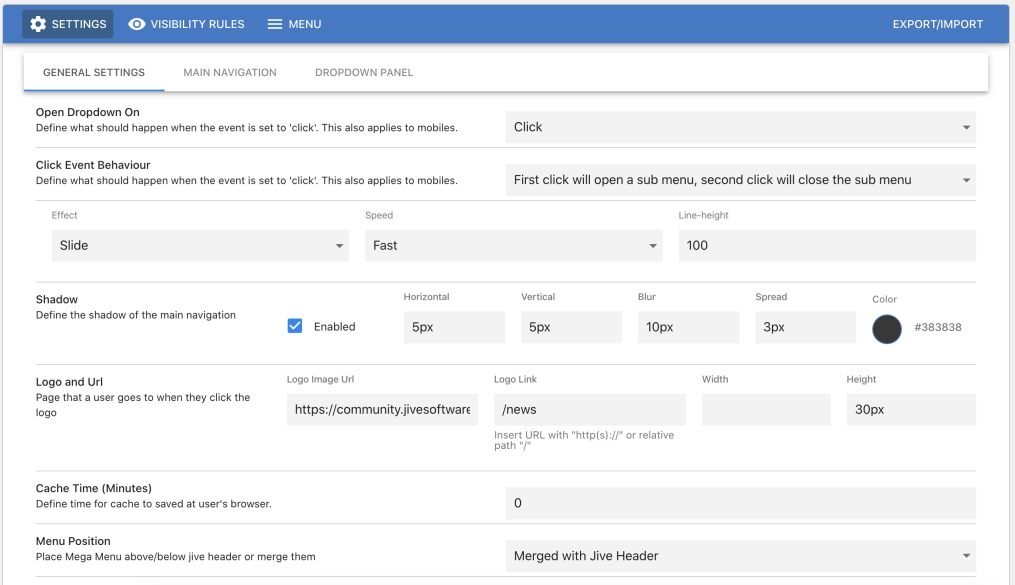 An example of Advanced Navigation add-on
