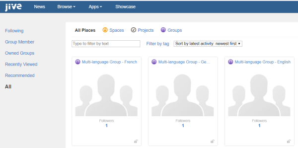 A screenshot of a list of prepared places
