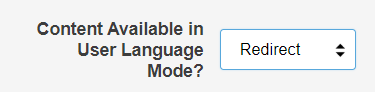 A screenshot with the Redirect option selected