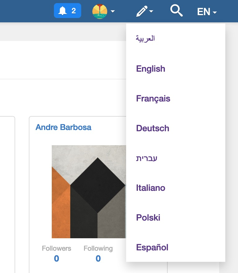 An example of Multiple Languages add-on