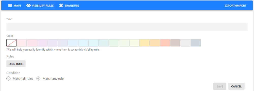 A screenshot of adding a new rule screen
