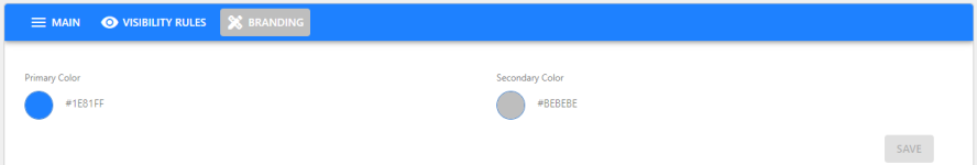 A screenshot of branding options