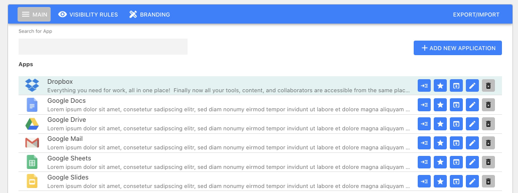 Another example of Quick Links add-on