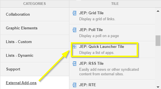 Apps Viewer tile in the tile selection