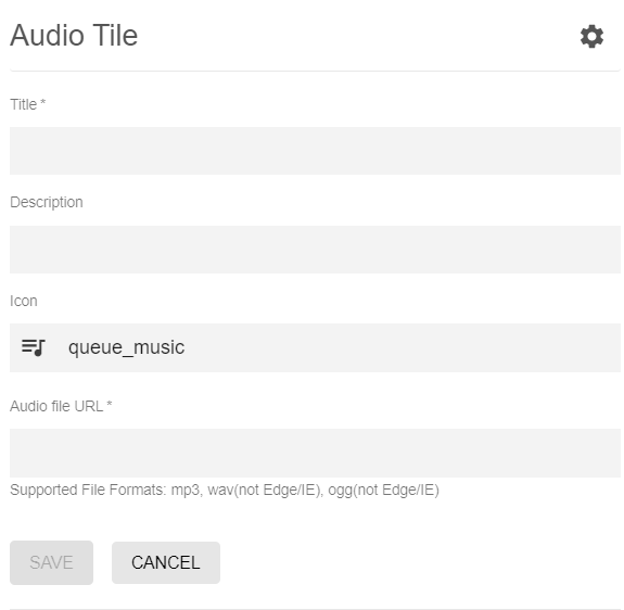 Audio tile: track details