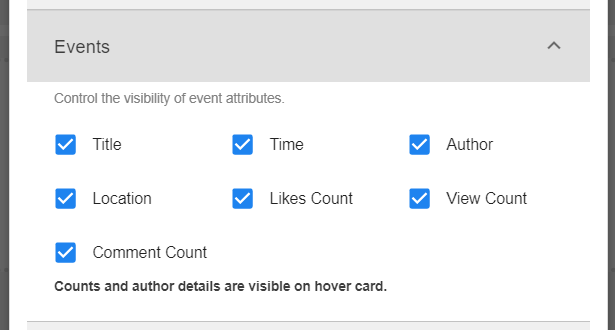 Calendar tile: Event attributes