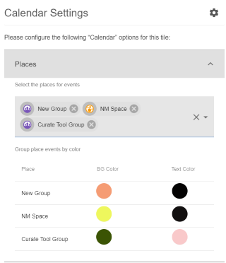 Another example of Calendar tile configuration options