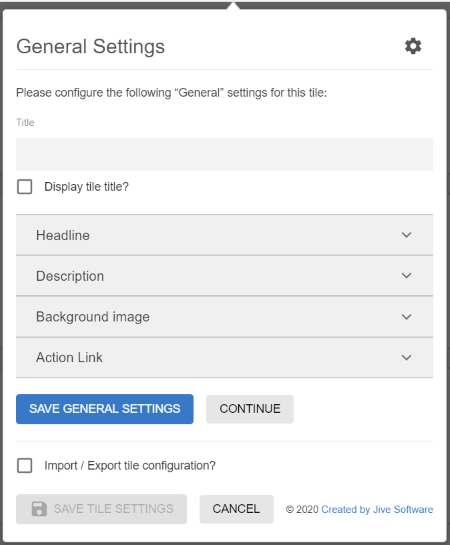 Calendar tile: General Settings