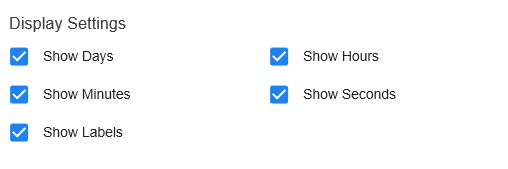Countdown tile: Display settings