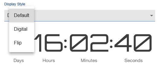 Countdown tile: Display style