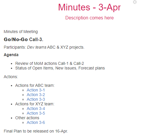 A Formatted Text tile example