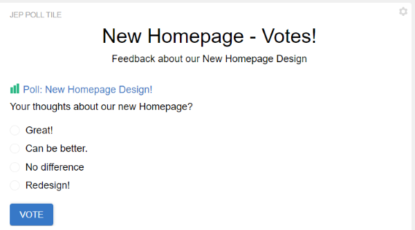 A Jive Poll tile with Poll Layout: Simplified Vote