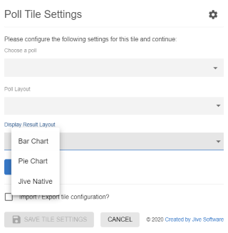 An example of Jive Poll tile configuration