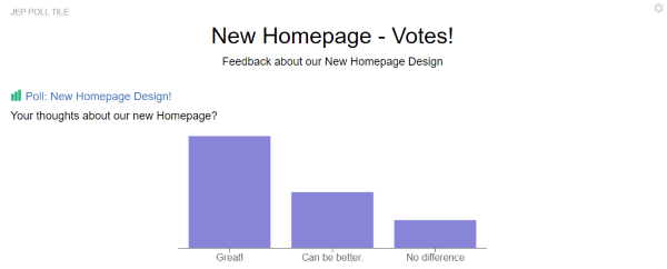 An example of Jive Poll tile in hero column