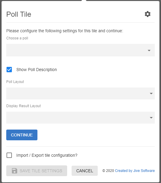 Jive Poll tile: tile-specific configuration options