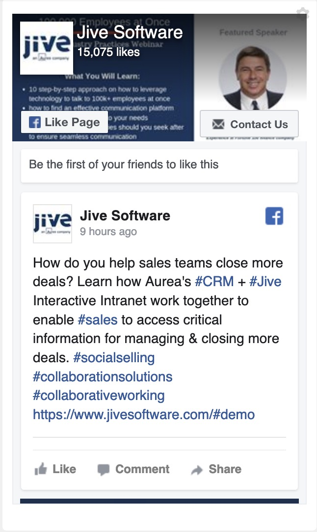 Another example of Social Media tile