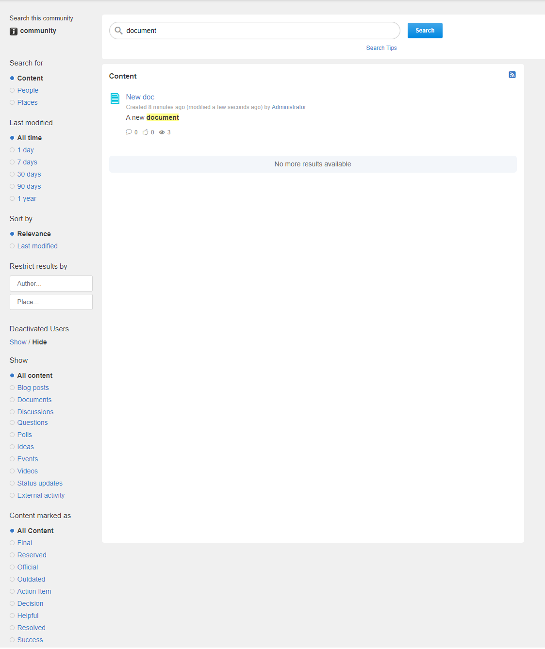 A screenshot of an Advanced Search page
