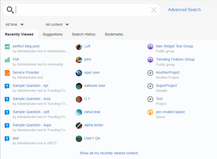 A screenshot of the Spotlight Search box