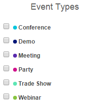 Event filtering by event types