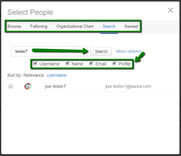 A screenshot of selecting another user a document author