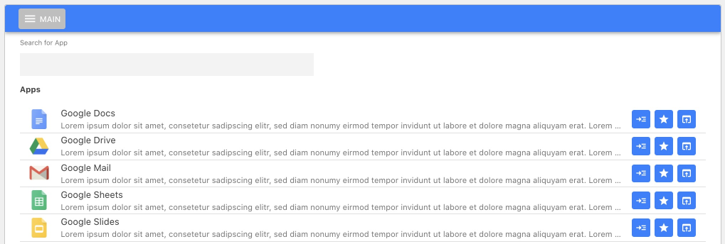 An example of Quick Links add-on