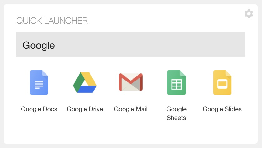 Another example of Quick Links tile