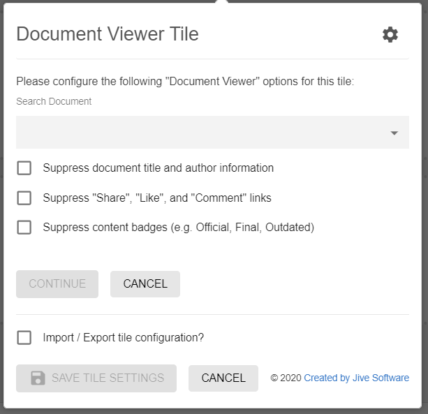 Advanced Document Viewer: Tile-specific configuration options