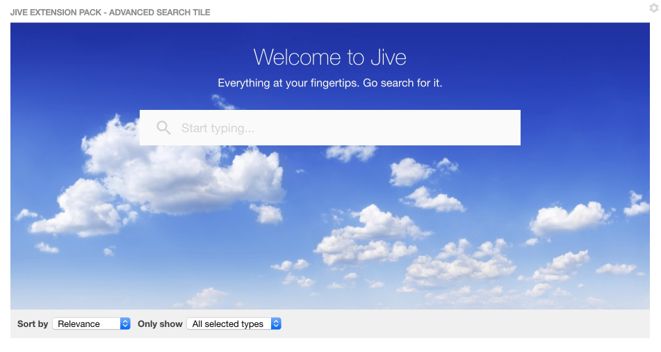 An example of Advanced Search tile