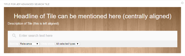 Advanced Search: an example of how the tile may look like