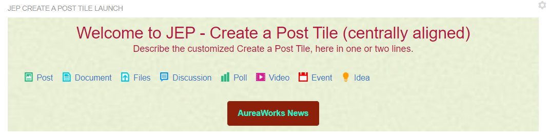 An example of Create a Post tile