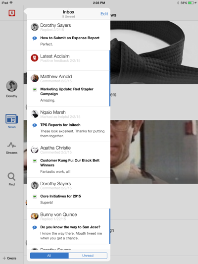 iPad Inbox Example