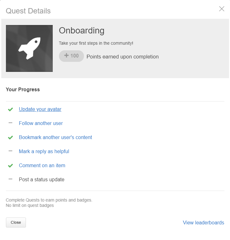 Example of quest details